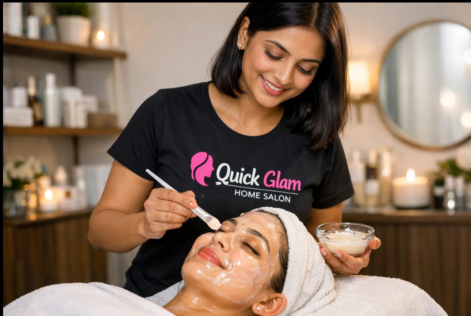 Brightening facial skin care treatment at home by QuickGlam